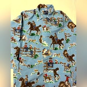 Nick & Nora cowboy print flannel pyjamas- same style worn by Kurt Cobain 1990’s